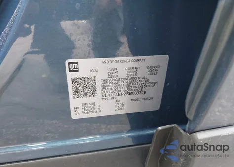 2025 Buick Envista Preferred Fwd из США, поврежденный, VIN KL47LAEP2SB089749